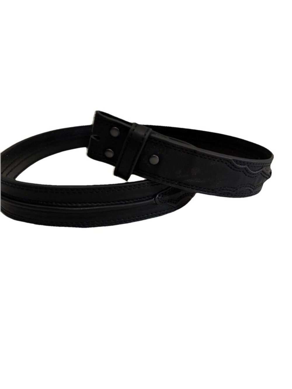 Ariat Center Bump Leather Belt In Black No Buckle Western Embossed Leather Sz 46